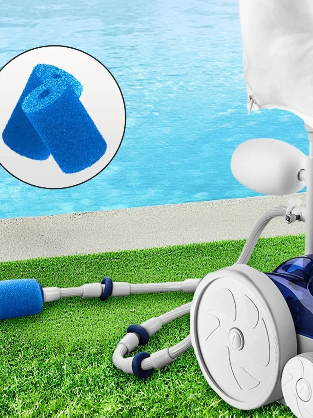 for Polaris Pool Cleaner Parts, 12 Pack Sweep Hose Tail Scrubbers Replacement fo